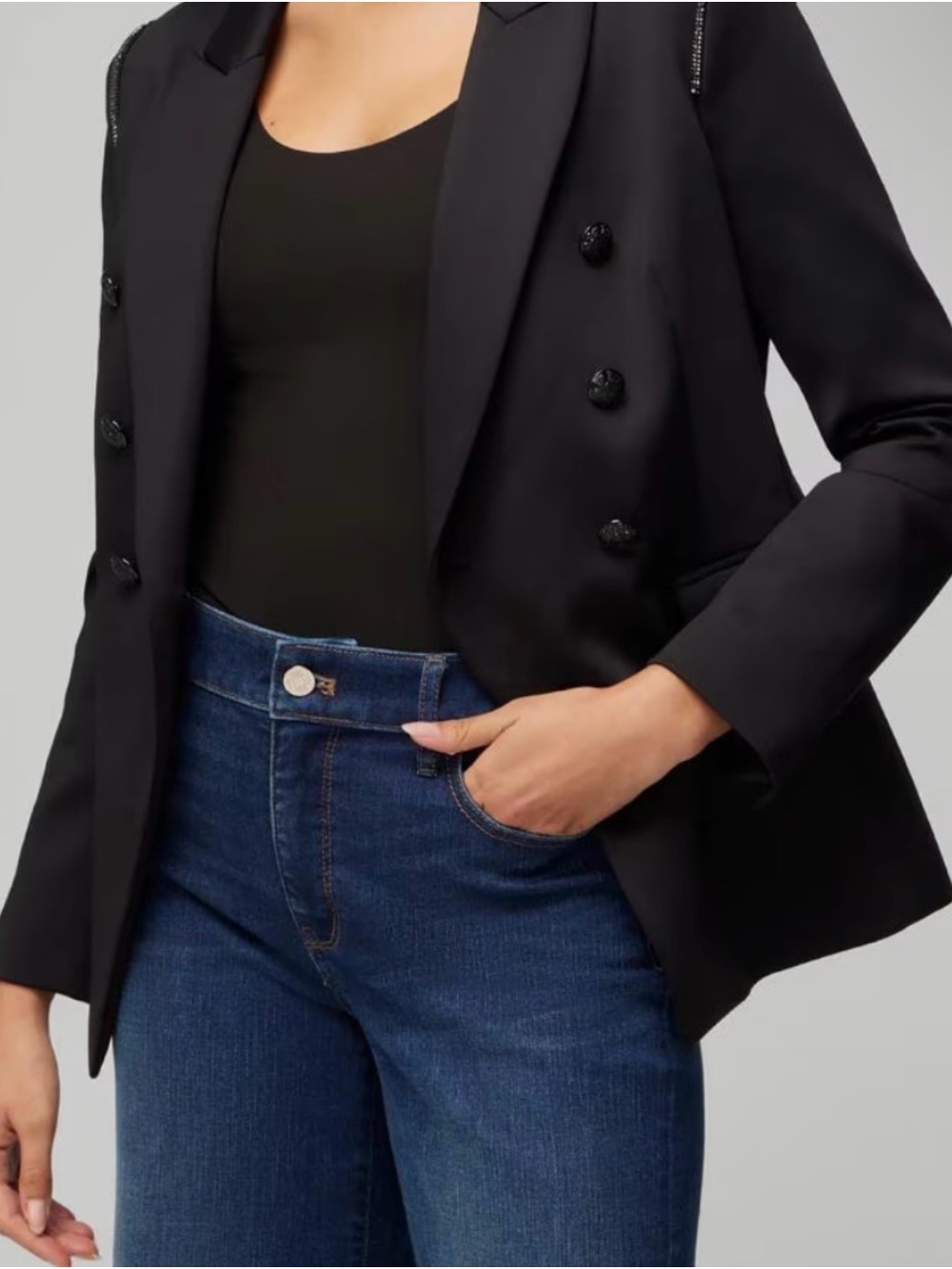 White House Black Market Black Double-Breasted Blazer (NWOT)